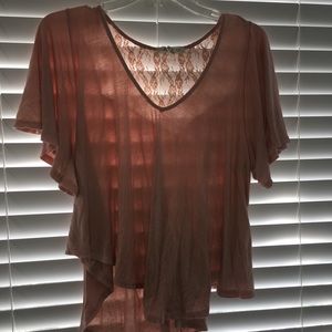 Blush colored lacy blouse